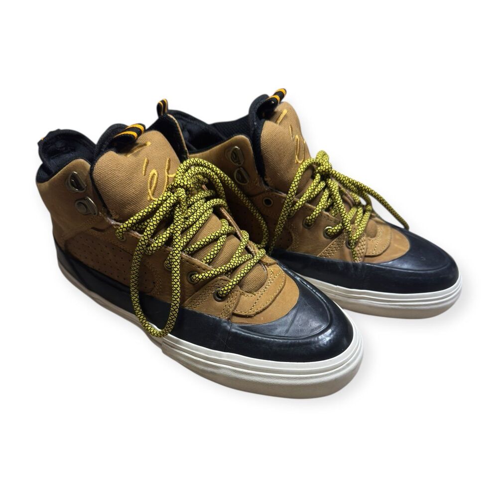 Es Accel Explorer Brown Sneakers Outdoor Skate Shoes Yellow Laces Mens‎ Size 7